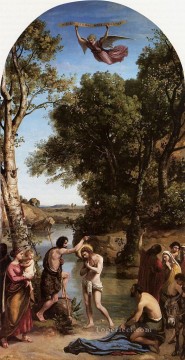 宗教的 Painting - キリストの洗礼 外光の風景 ロマン主義 ジャン・バティスト・カミーユ・コロー